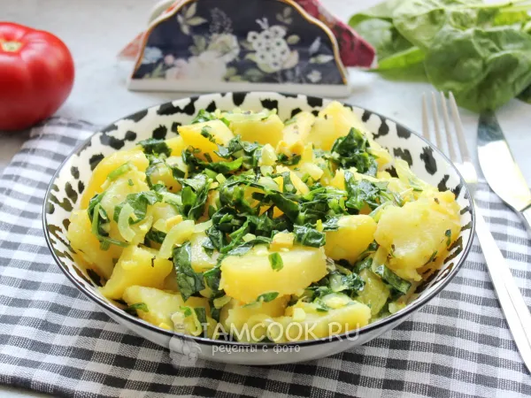 Фото готового блюда: Картошка со шпинатом