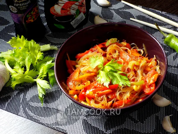 Фото блюда: Фунчоза вок с овощами