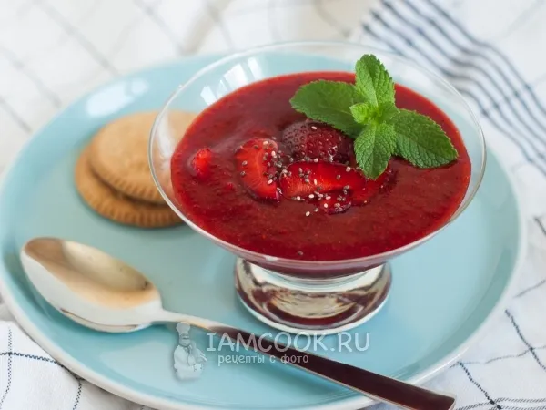 Фото готового блюда: Десерт с клубникой и чиа