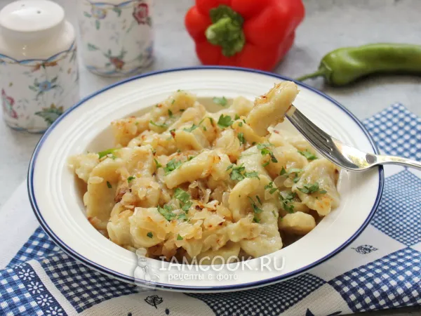 Фото блюда: Галушки с жареным луком