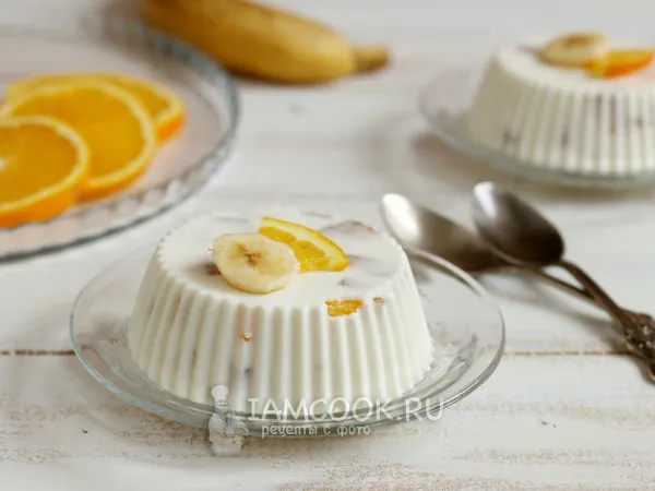 Фото готового блюда: Бланманже с фруктами