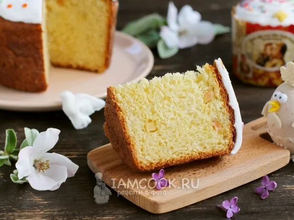 Фото готового блюда: Сдобные творожные куличи с цукатами