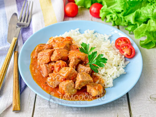 Фото блюда: Рис с гуляшом из свинины