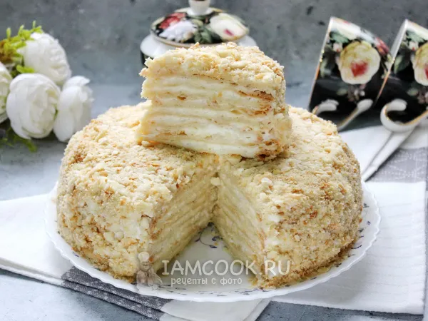 Фото блюда: Торт «Наполеон» с кремом «Пломбир»