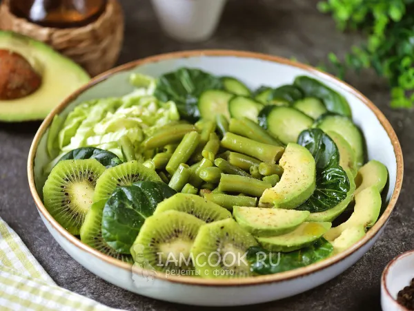 Фото готового блюда: Постный зеленый салат