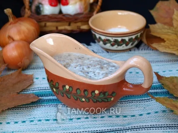 Фото готового блюда: Сливочный соус с грибами