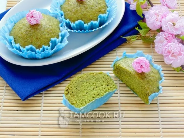 Фото блюда: Кексы с зеленым чаем