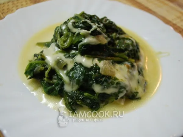 Фото готового блюда: Шпинат с сыром