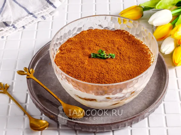 Фото блюда: Тирамису из печенья и сметаны с творогом без выпечки