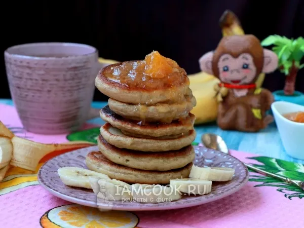 Фото блюда: Оладьи с бананом на кефире