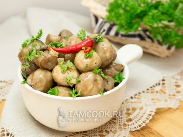 Фото блюда: Шампиньоны в медовом маринаде