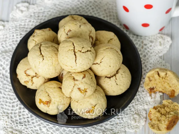 Фото готового блюда: Овсяное печенье с курагой