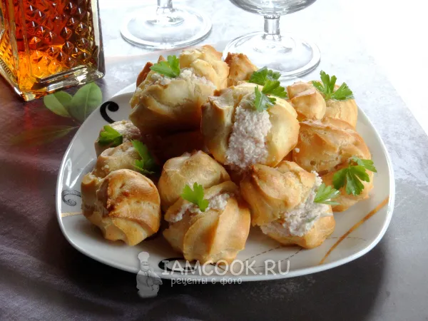 Фото блюда: Профитроли с ветчиной