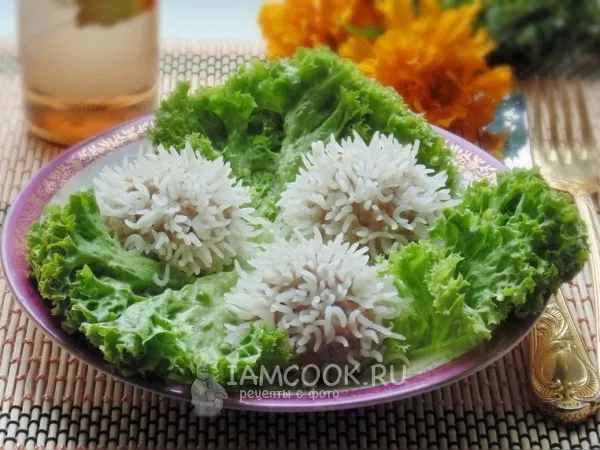 Фото готового блюда: Мясные ёжики