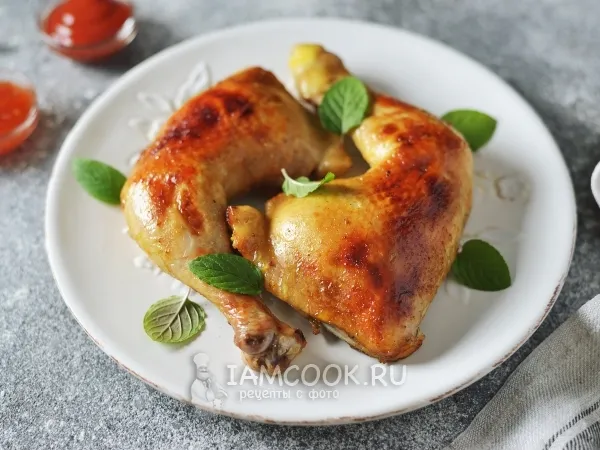 Фото готового блюда: Куриные окорочка в апельсиновом маринаде в духовке