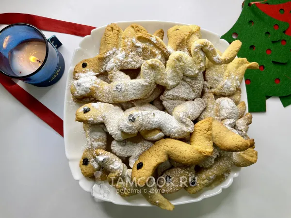 Фото готового блюда: Новогоднее печенье «Змейка»