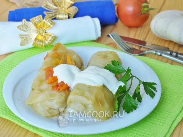 Фото блюда: Голубцы со свиным фаршем и патиссонами