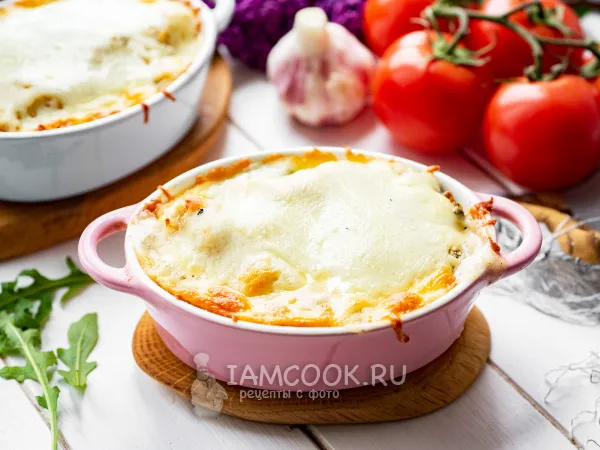 Фото блюда: Гратен из стручковой фасоли и цветной капусты