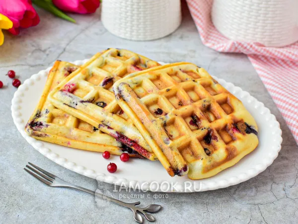 Фото блюда: Вафли с ягодами