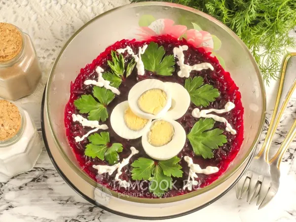 Фото блюда: Заливная селедка под шубой