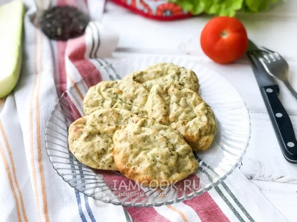 Фото блюда: Оладьи из кабачка и курицы в духовке