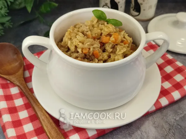 Фото блюда: Овсянка с мясом