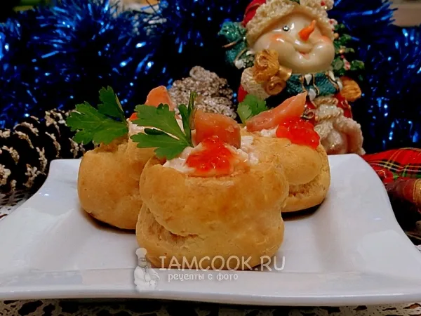 Фото блюда: Закусочные профитроли с лососем