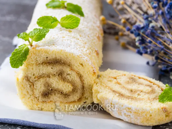 Фото блюда: Бисквитный рулет с медом