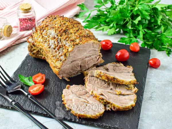 Фото блюда: Свиная шея в медово-горчичном соусе