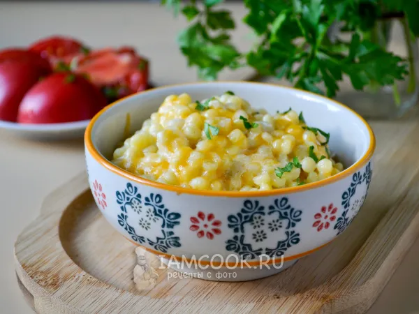 Фото блюда: Птитим в сливочном соусе с сыром