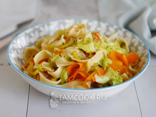 Фото блюда: Фетучини с овощами