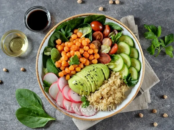 Фото готового блюда: Будда-боул с нутом и киноа