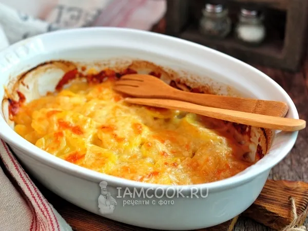 Фото готового блюда: Курица под овощной шубой