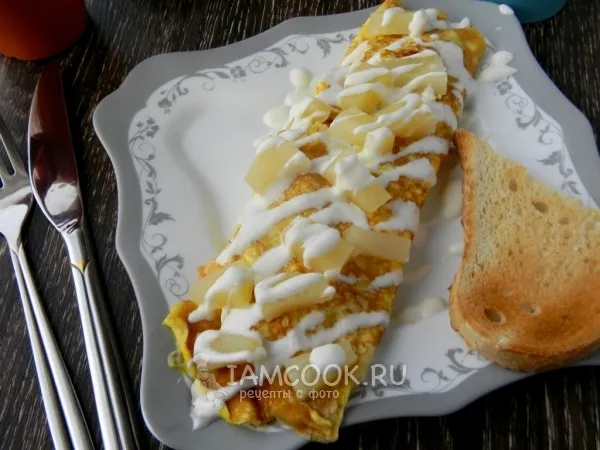 Фото готового блюда: Омлет «по-гавайски»