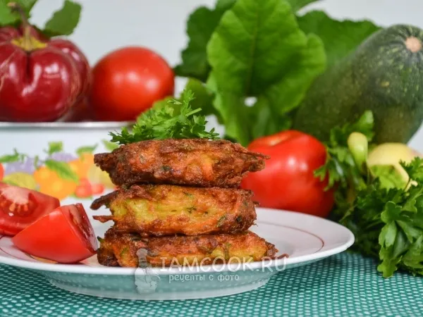 Фото блюда: Пышные оладьи из кабачков