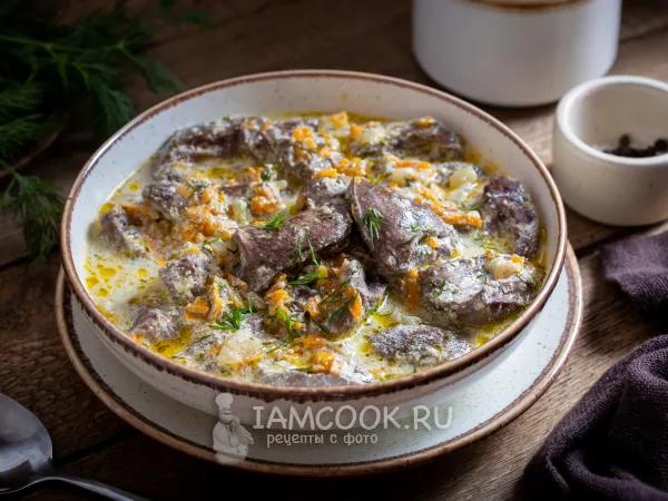 Фото готового блюда: Тушеные сердечки индейки