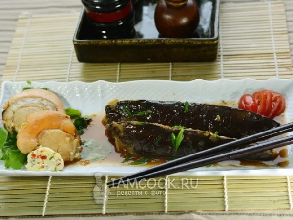 Фото готового блюда: Морские гребешки с баклажанами