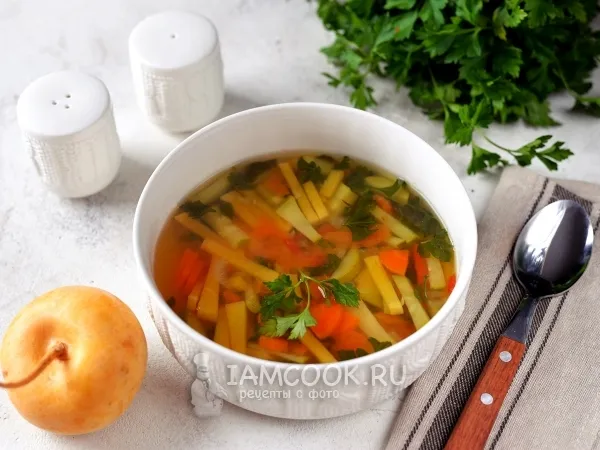 Фото блюда: Суп с репой и кабачком