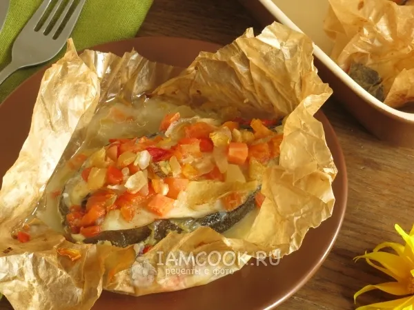 Фото готового блюда: Зубатка с овощами порционная