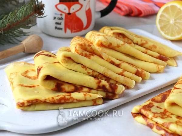 Фото блюда: Творожные блины на кефире