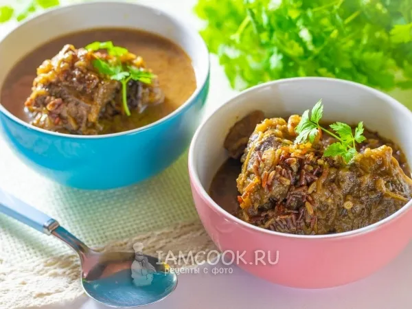 Фото готового блюда: Говядина с красным рисом