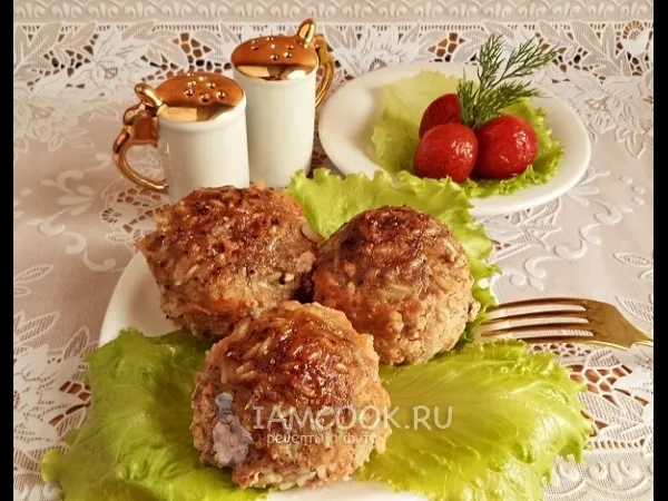 Фото готового блюда: Ёжики в духовке