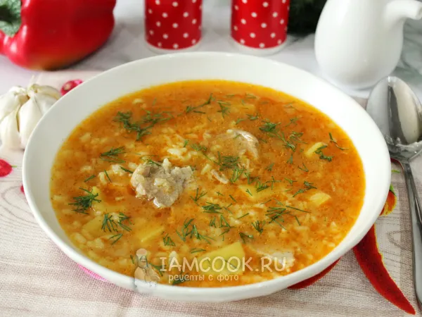 Фото блюда: Суп Харчо с картошкой и рисом