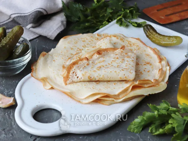 Фото готового блюда: Блины на огуречном рассоле без яиц