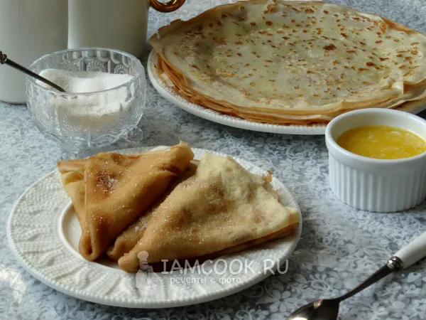 Фото блюда: Блины с маслом и сахаром