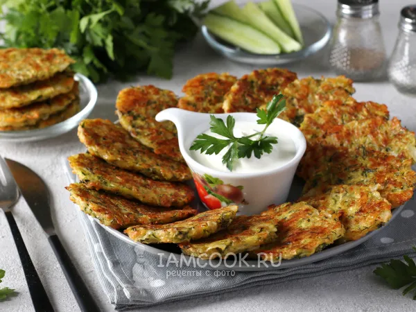 Фото блюда: Оладьи из кабачков с сыром в духовке