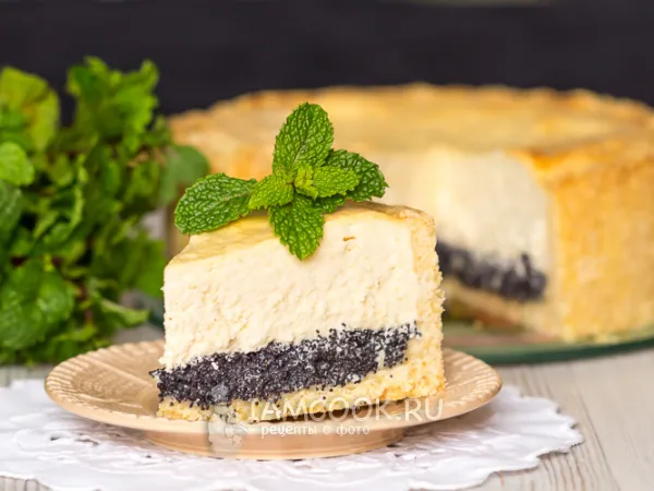 Фото готового блюда: Пирог с творогом и маком