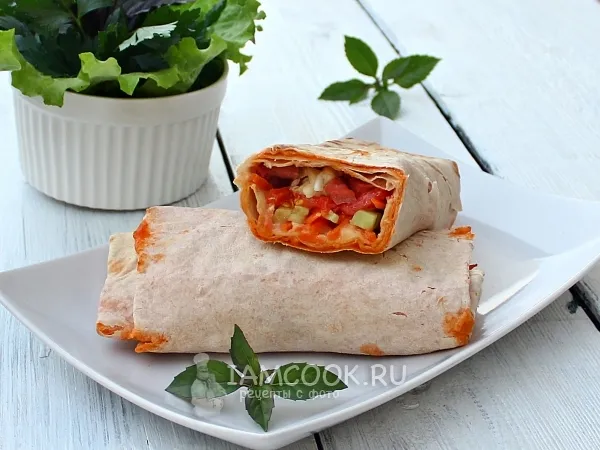 Фото блюда: Шаурма с колбасой