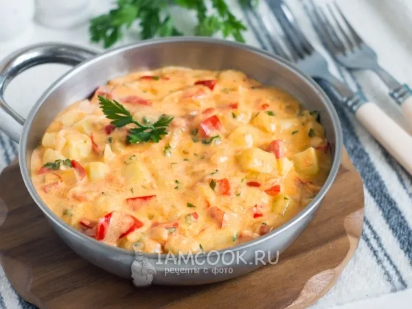 Фото блюда: Овощной паприкаш из кабачков с помидорами