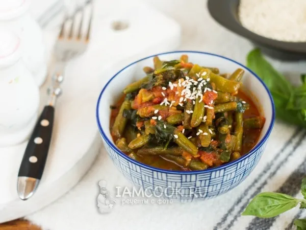 Фото блюда: Стручковая фасоль с помидорами